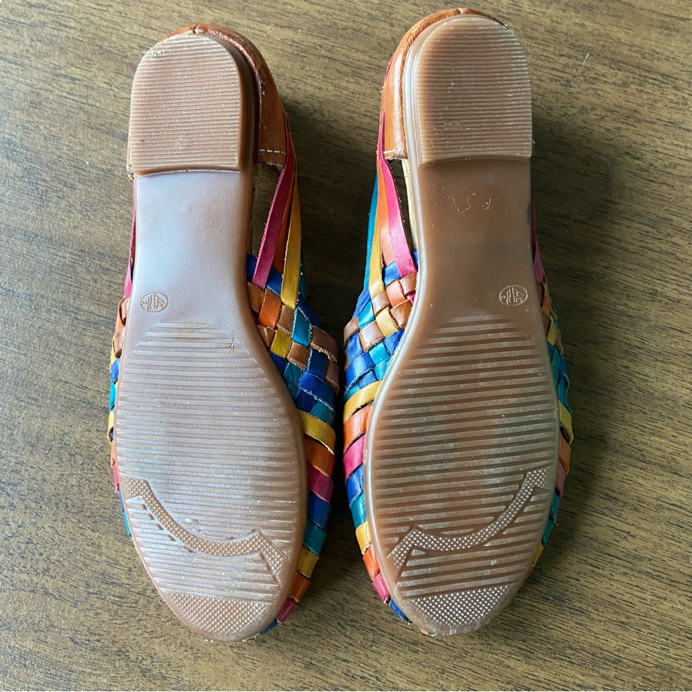 Colorful leather huarache flats. - Picture 4 of 5